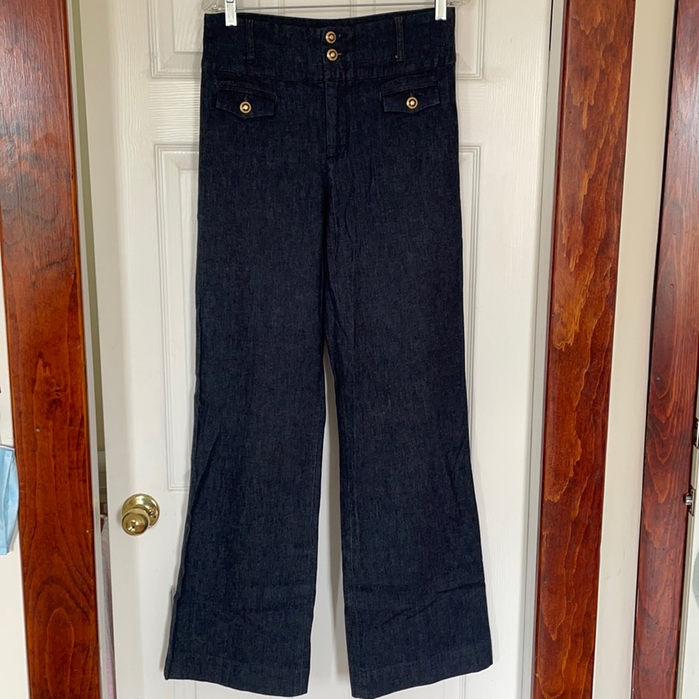 Wide leg sailor style jeans.